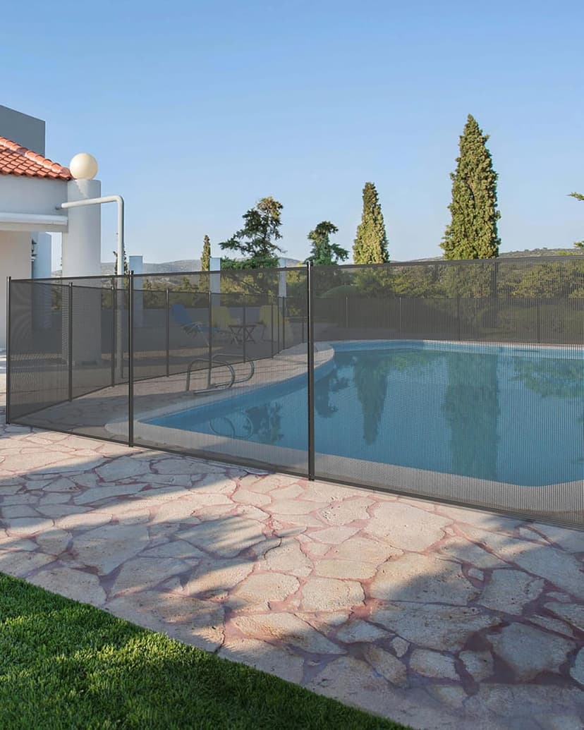 GraveeLife 4 ft x 108 ft Fence for Inground and Above Ground Pool, Mesh Pool Safety Fence with Stainless Steel Feet Outdoor Swimming Backyard Garden Pool Fencing, Black