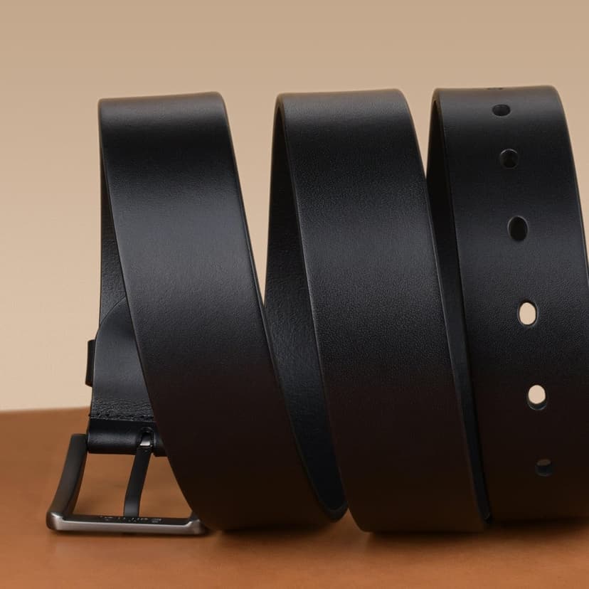 Buffway Men’s Full Grain Leather Belt – Solid One-Piece Leather, 1.5” Wide for Jeans & Business Casual, Gift Box Included