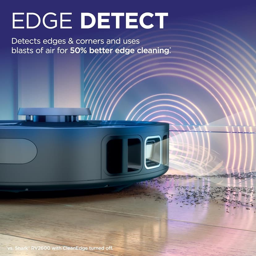 Shark PowerDetect Self-Empty Robot Vacuum with NeverStuck Technology, Auto Deep-Clean Carpets & Hardfloors, 30 Day Capacity HEPA Bagless Base, for Pet Hair, WiFi Black, AV2820S