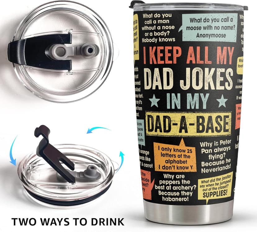Funny Gift For Dad - Stainless Steel Tumbler 20oz - Dad Joke Gifts - Father Gift From Daughter, Son, Wife for Birthday, Fathers Day - Christmas Gifts For Men, Uncle, Brother