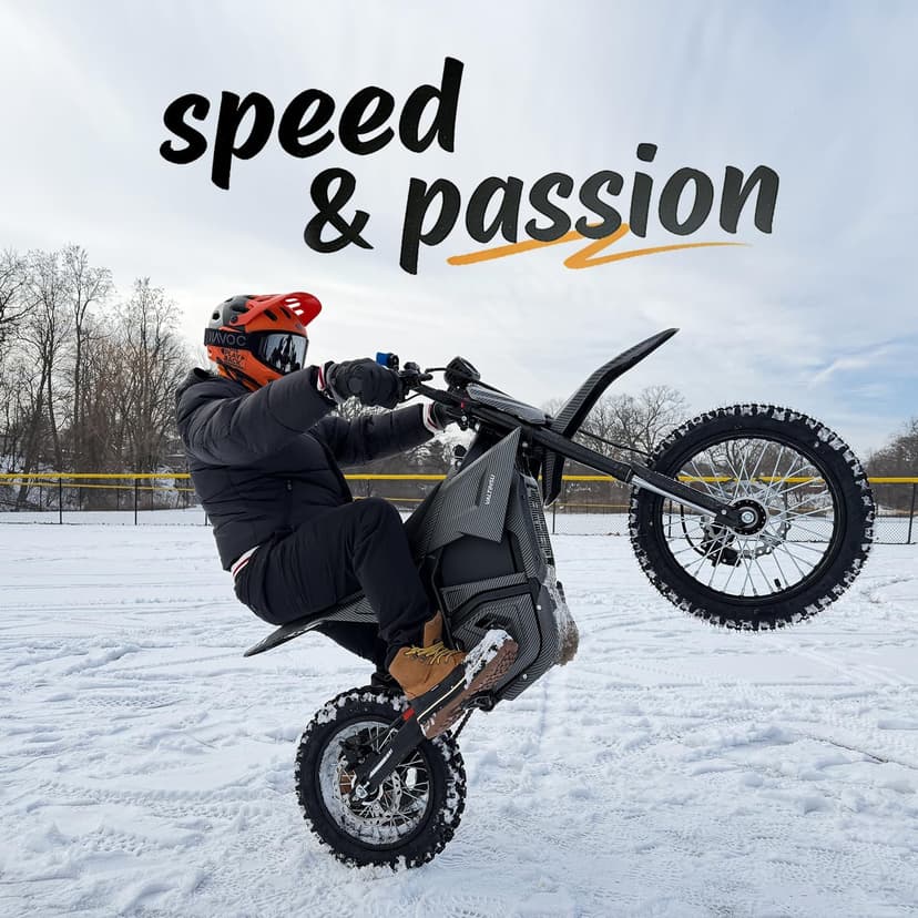 EM5 Electric Dirt Bike w/Light & Display, Off-Road Motorcycle 3400W 3 Speed Modes (Max 40MPH) 48V Range 53MI,14"/12" Tires,Dual Suspension & Hydraulic Brakes Fit Age 13+