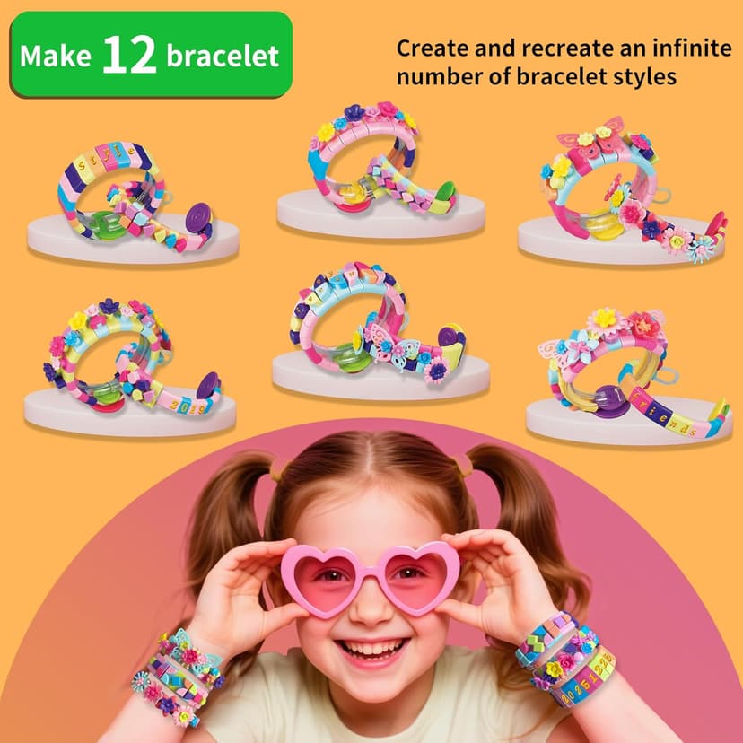 Coiinala Friendship Bracelet Making Kit for Ages 7+ Girl, 488-Piece DIY Charm Rubberband Bracelets Maker with Charm & Stickers, Craft Supplies Arts Maker Jewelry Making kit for Girls B0FCRF8D9B