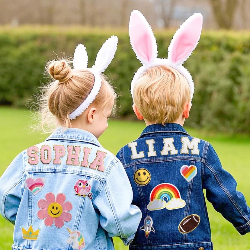 Rryoumisun Personalized Kids Denim Jacket with Names, Custom 1-14 Years Old Girls Boys Spring&Fall Outerwear Jackets B0DDDNW4CR
