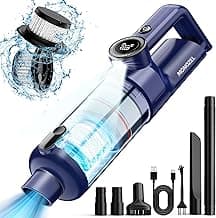 MONOZEL Handheld Vacuum Cordless - Car Vacuum Cleaner with Brushless Motor, 15kPa Powerful Suction Vacuum with LED Light, Type C Port, 2 Fliters, Portable Hand Vacuum for Home, Pet and Car
