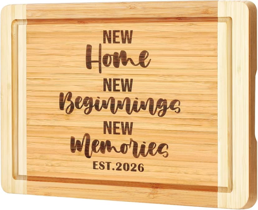 New Beginnings Gifts for Women Men Couple New Homeowner Closing New Apartment Essentials New Memories House Warming Gift New Home 2026,Engraved Cutting Board New Home Gift Ideas B0DS43P1D8
