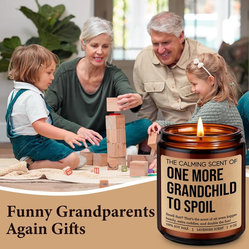 Miracu One More Grandchild Candle, Pregnancy Announcement for Grandparents, Baby Announcements Ideas, Pregnancy Reveal to Parents, Funny 2nd, Second Baby, Grandparents Again Gifts for Grandma Grandpa