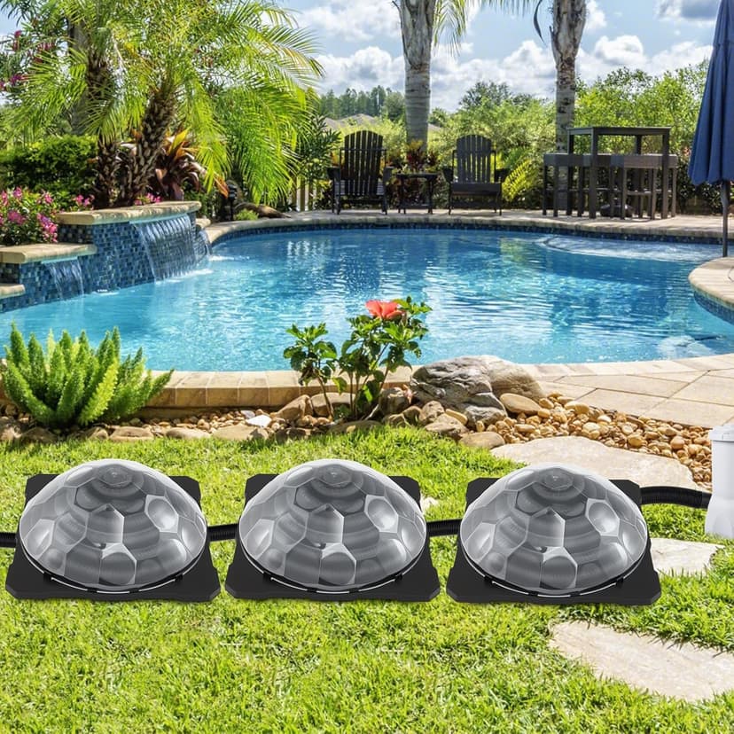 Goplus Solar Pool Heater Above Ground, Inground Swimming Pool Dorm Heater with Rotatable Hose Connectors and Foldable Legs, Solar Powered Water Heating