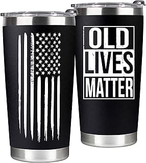 30th, 40th, 50th and 60th Birthday Gifts for Men, Dad from Son, Daughter, Wife - Gag Gifts For Men, Grandpa - Cool Old Man Gift, Old Lives Matter Tumbler 20oz - Funny Christmas Gifts