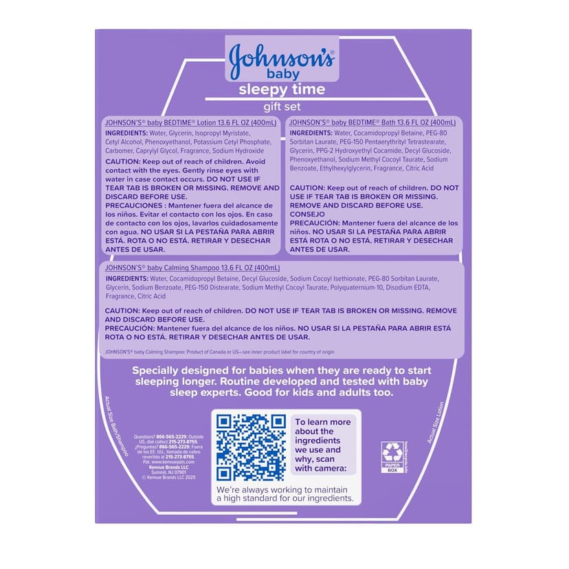Bedtime Bath, Bedtime Lotion, & Calming Shampoo Gift Set with NaturalCalm Aromas Johnson's Baby Sleepy Time Gift Set, 3 Items B07DGPGR56