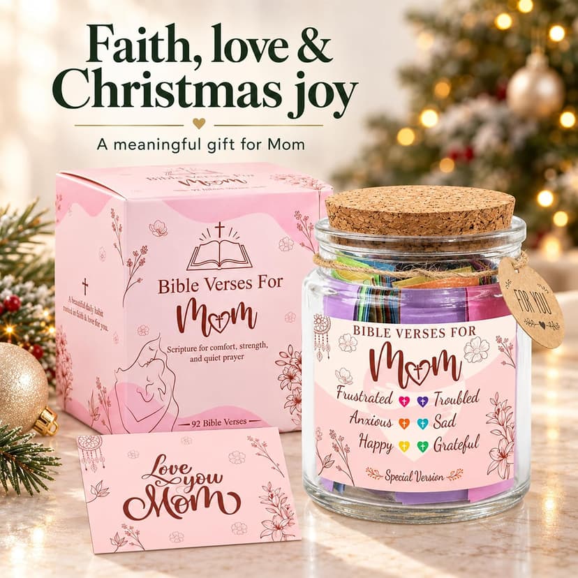 Bible Verse Jar for Mom – 92 Color-Coded Bible Verse, Birthday Gifts for Mom, Christian Gifts For Mom B0F2T6HBBK