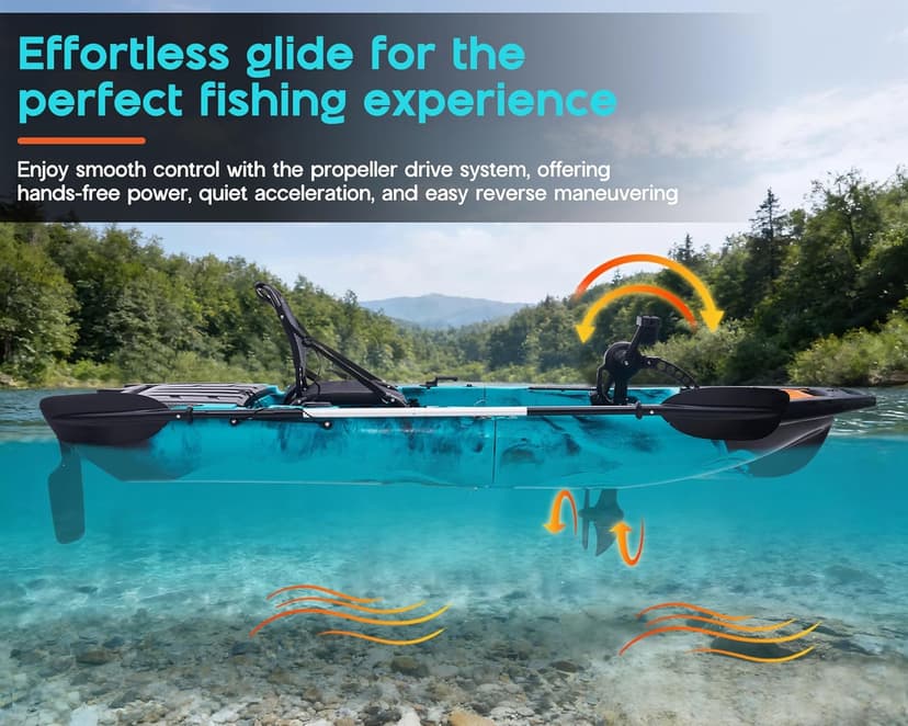 Albott Modular Fishing Kayak with Drive System & Durable HDPE, Customizable Lightweight Sit-on-Top Kayak for Youth & Adult, Perfect for Leisure & Commercial Use, 420lbs Capacity