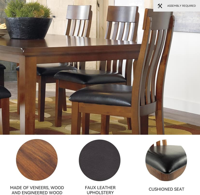 Signature Design by Ashley Ralene Rake Back 19" Dining Room Chair 2 Count, Medium Brown