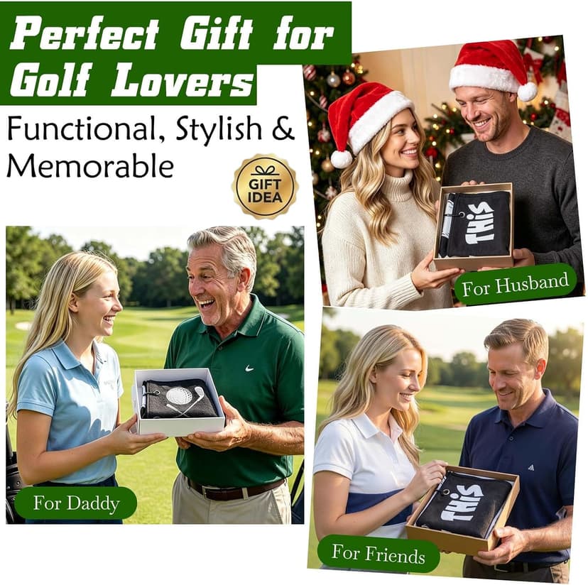 Premium Cleaning Towel for Golf Balls and Clubs; Easy To Attach to Golf Bags for Practice, Tournaments, and Daily Play Lihome Golf Accessories for Men, Funny Golf Towel, Golf Gifts for Men B0GX7CVYCL