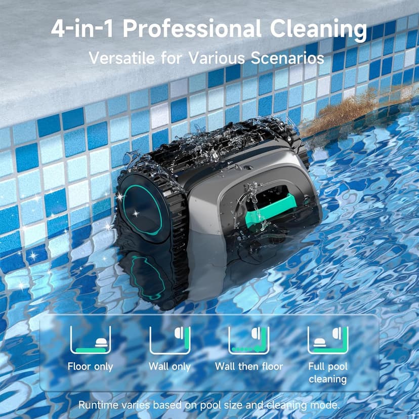 (2025 Upgrade) WYBOT C1 Pool Robot Vacuum for Inground Pools, 4-in-1 Cordless Robotic Pool Cleaner Lasts 150min, Triple-Motor up to 1,614 Sq.ft, Smart APP Support, Auto Wall & Waterline Cleaning