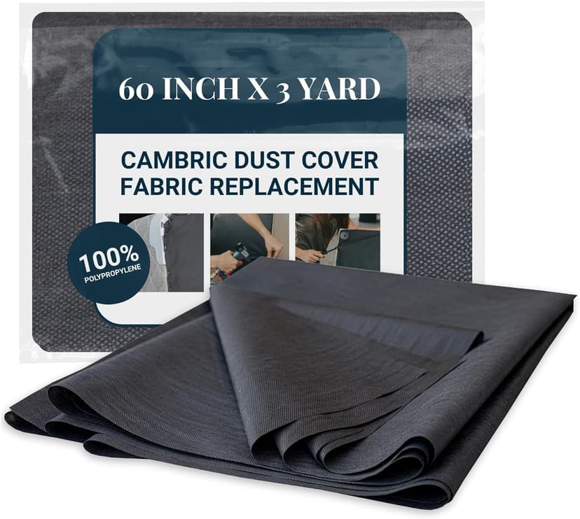 House2Home Upholstery Fabric 60 Inch x 3 Yard, Black Fabric, Cambric Dust Cover Fabric for Sofas, Chairs, Box Spring Foundations, Tela para Tapizar Muebles, Dust Cover