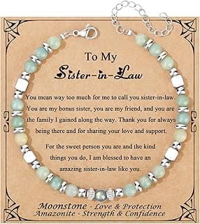 𝗚𝗶𝗳𝘁𝘀 𝗳𝗼𝗿 𝗪𝗼𝗺𝗲𝗻 𝗠𝗼𝗼𝗻𝘀𝘁𝗼𝗻𝗲 𝗕𝗿𝗮𝗰𝗲𝗹𝗲𝘁 Amazonite Colorful Imperial Jasper Stainless Steel Beads Bracelets, Graduation Mothers Day Christmas Birthday Gifts for Her Women