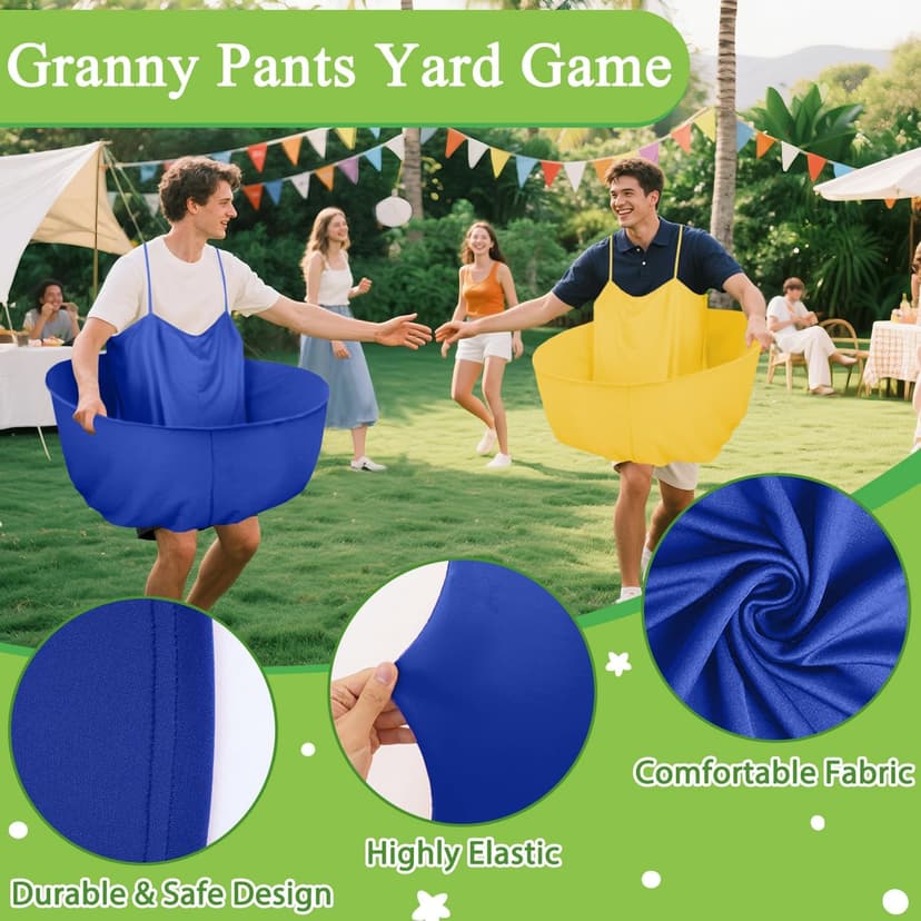 Granny Pants Yard Game Granny Pants Game with Strap Giant Yard Pant Toss Game Outdoor Party Game Granny Pants Outdoor Game with Bouncy Balls and Pump for Family Reunion Day Backyard Gatherings