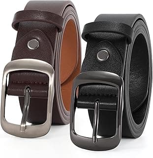 VONMELLI 2 Packs Women Leather Belts for Jeans Fashion Leather Ladies Waist Belt