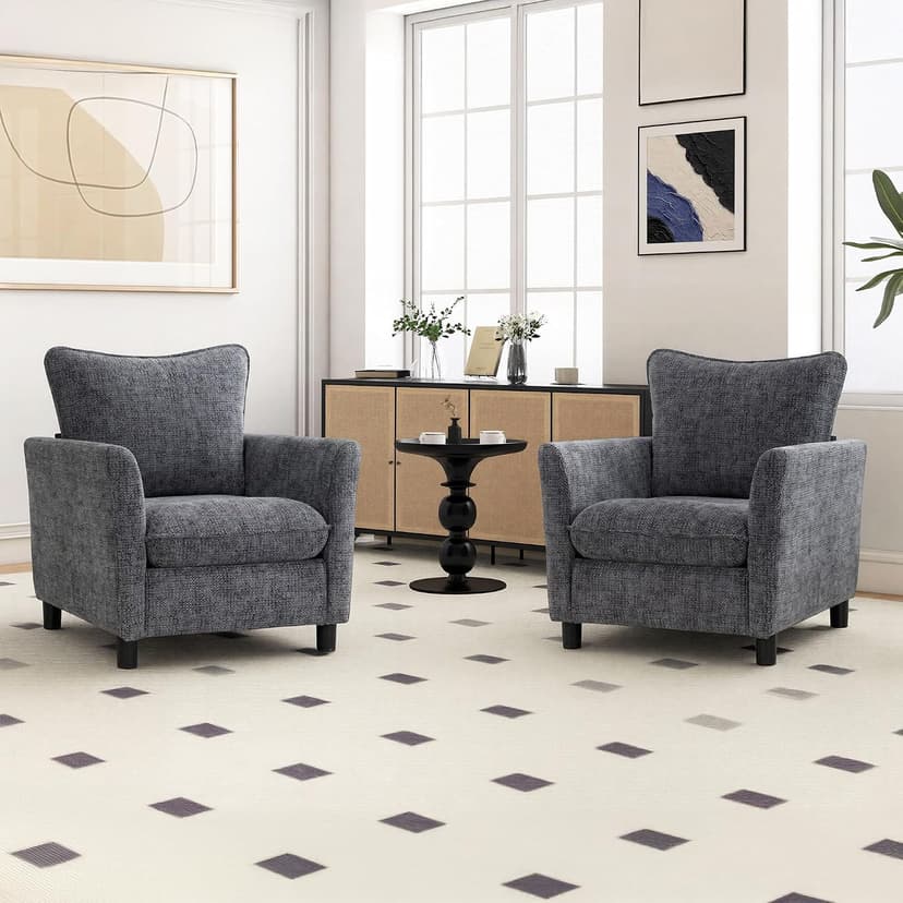 Accent Chairs for Living Room Chairs, Reading Chair Mid Century Modern Chair, Soft Chenille Sofa Chair, Upholstered Arm Chair Comfy Chair Side Chair