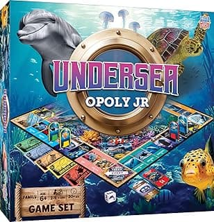 MasterPieces Kids & Family Board Games - Undersea Opoly Jr. - Officially Licensed Board Games for Kids, & Family