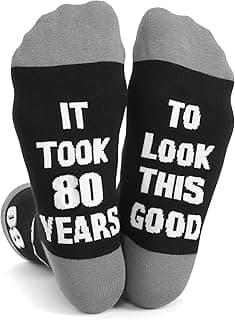 40th 50th 60th Birthday Gifts for him,Men 40th 50th 60th Birthday Decorations, Funny Black Crew Cotton Socks