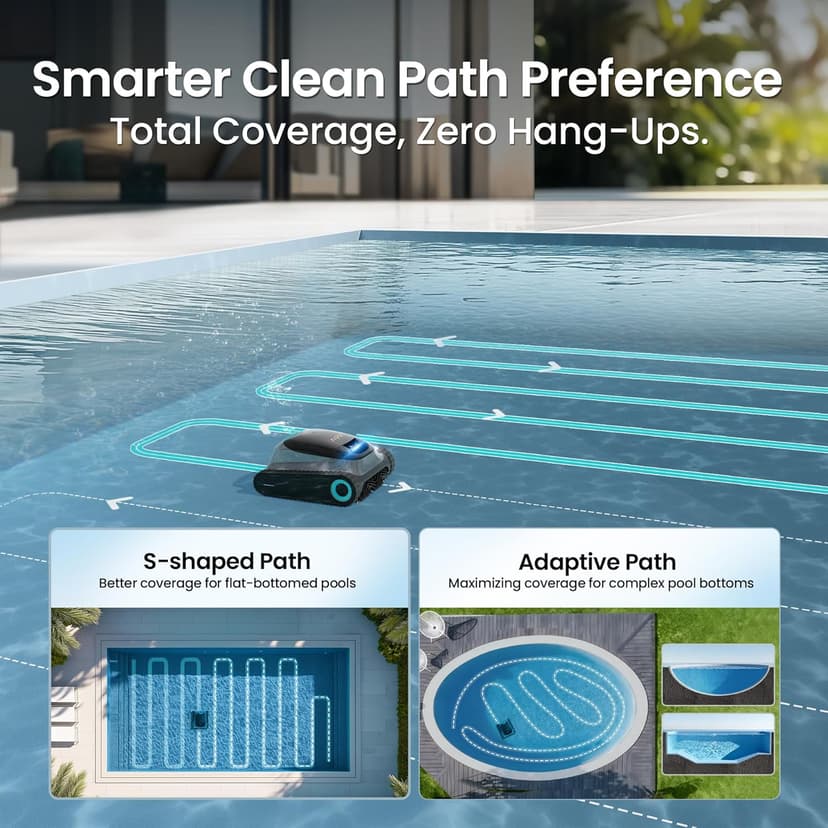 (2025 Upgrade) Aiper Scuba S1 Robotic Pool Cleaner, Wall & Waterline Cleaning, Double Filtration, Extended 180-Min Battery Life, Smart Navigation, App Support, OTA Upgrade