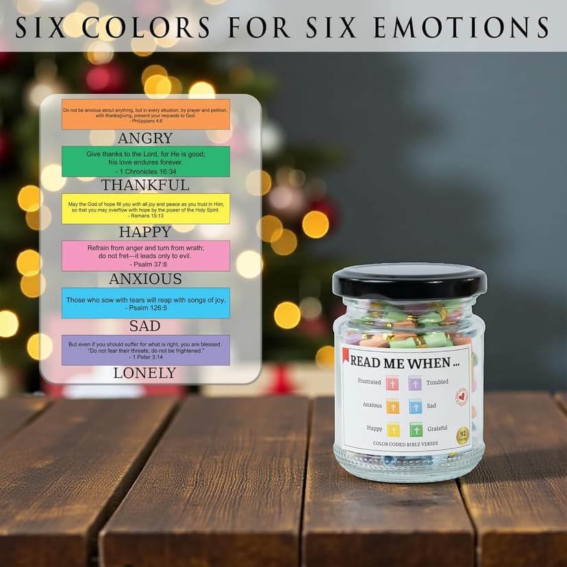 Bible Verse Jar – 92 Hand-Rolled Scripture Scrolls for Daily Encouragement, Inspirational Christian Gift, Religious Gifts for Women, Birthday Gifts for Mom, Christmas Gift for Women 2025