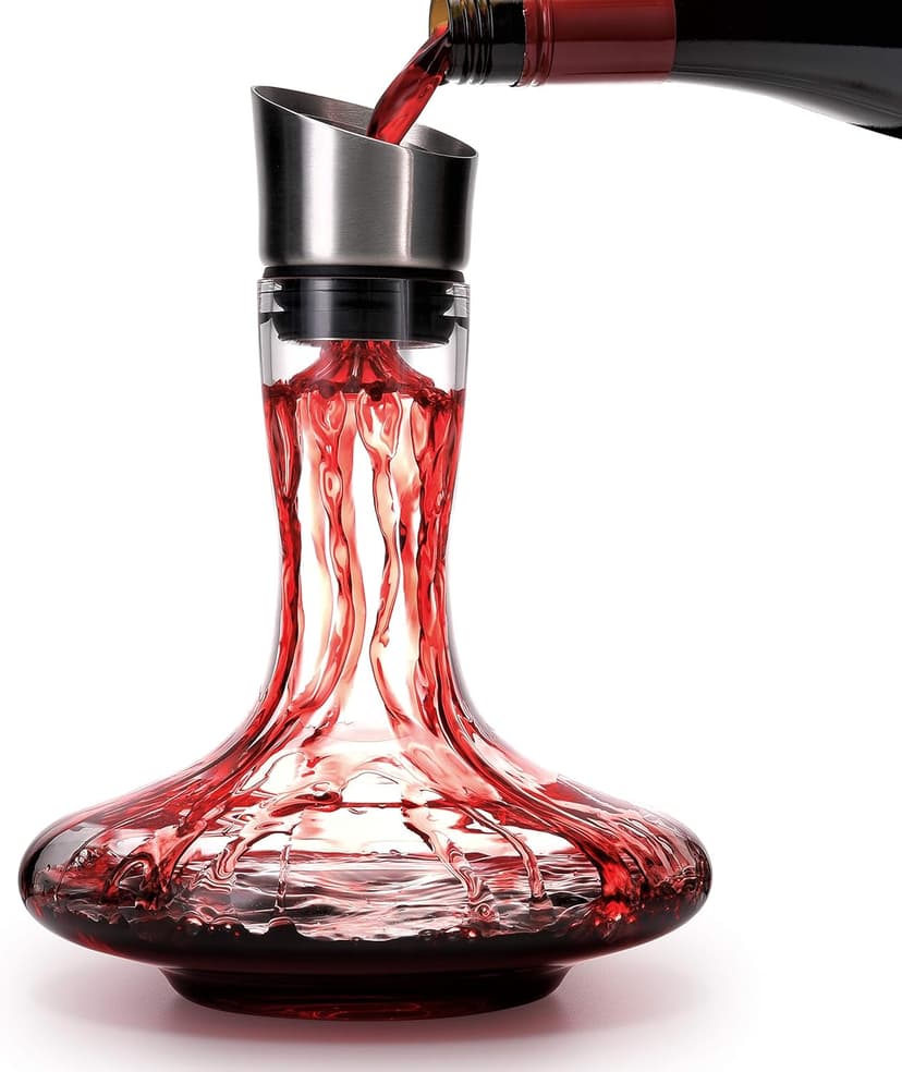 Wine Decanter Built-in Aerator Pourer, Wine Carafe, Red Wine Decanter,100% Lead-free Crystal Glass, Wine Hand-held Aerator, Wine Gift, Wine Accessories (Clear,Crystal)