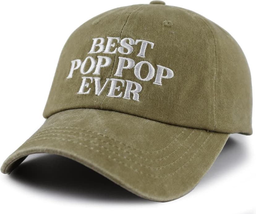Best Pop Pop Ever Hats for Men Grandpa, Funny Adjustable Cotton Embroidered Dad Baseball Cap B0DPSPL9H4