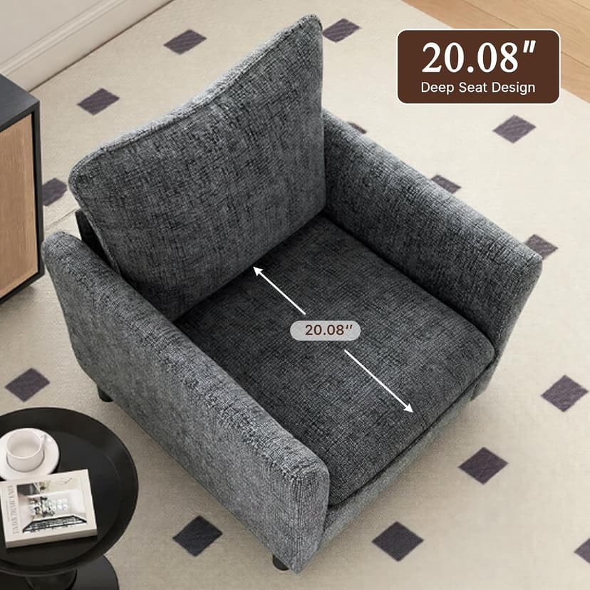 Accent Chairs for Living Room Chairs, Reading Chair Mid Century Modern Chair, Soft Chenille Sofa Chair, Upholstered Arm Chair Comfy Chair Side Chair