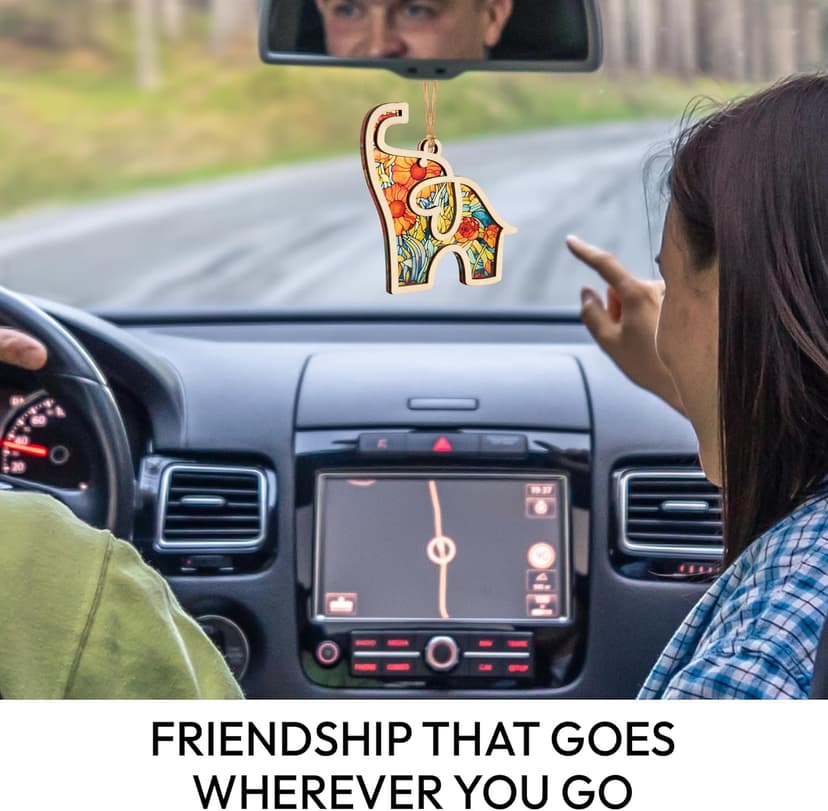 Sensemory Best Friend Birthday Gifts for Women, Friendship Elephant Ornament with Story Card, Friendship Gifts for Women, Birthday Presents for Best Friends Sisters Special Bond Decor, Suncatcher (Set 3 Yellow)