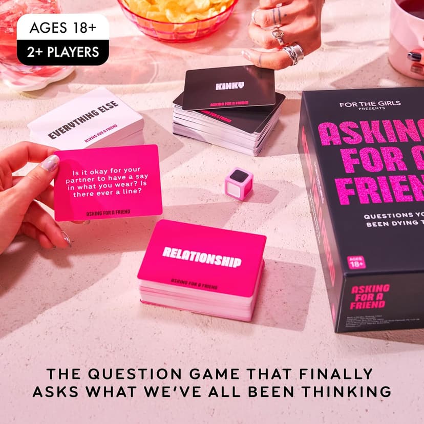 Asking for A Friend by Relatable, Great Card Games for Game Night, Bachelorette Party Favors for Social Gatherings, and Friendly Icebreakers, Includes 300 Cards and 1 Die