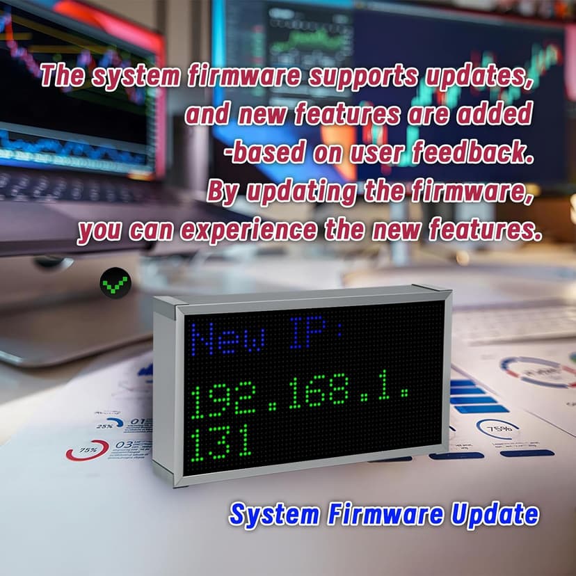 Real-Time Crypto Ticker Bitcoin Stock Ticker Monitor Display Digital Clock Weather, Temperature, Humidity, 64 * 32 Pixel Screen