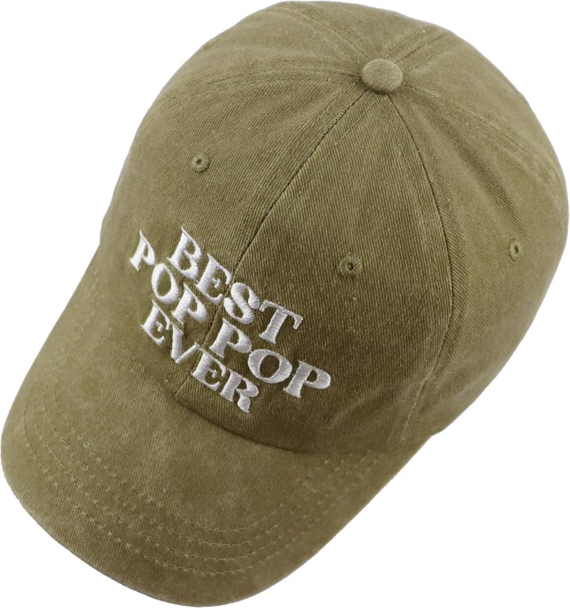 Best Pop Pop Ever Hats for Men Grandpa, Funny Adjustable Cotton Embroidered Dad Baseball Cap B0DPSPL9H4