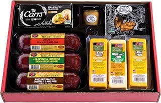 Wisconsin Cheese Company - Ultimate Cheese & Meat Holiday Gift Box - Smoked Summer Sausages, 100% Wisconsin Cheese, Crackers, Pretzels & Mustard | Perfect for Parties, Charcuterie Boards, and Holiday Gifts