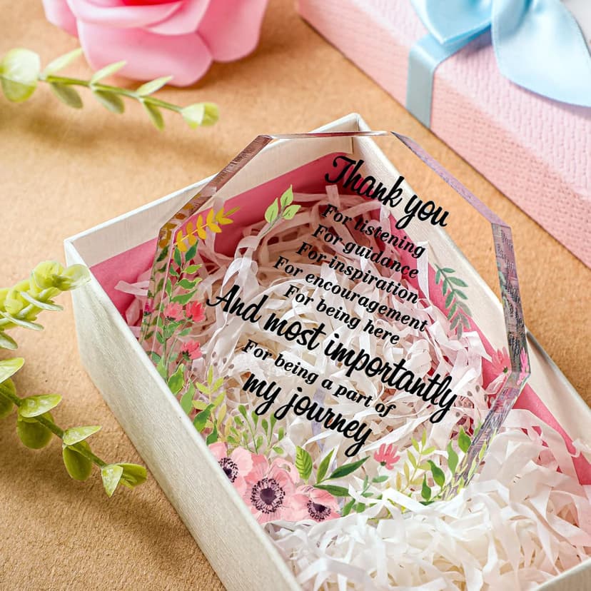 Appreciation Gifts with Inspirational Quotes Gift for Coworker Employee Nurse Acrylic Xmas Desk Decor for Teacher Leader Boss Yinder Acrylic Christmas Appreciation Thank You Gifts, Nonagon Poppy B0BLGD4QTQ
