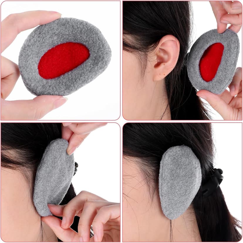 PEOVLVN 2 Pairs Bandless Ear Muffs Winter Earmuffs Windproof Ear Warmers Fleece Ear Covers for Men Women Outdoor Activities