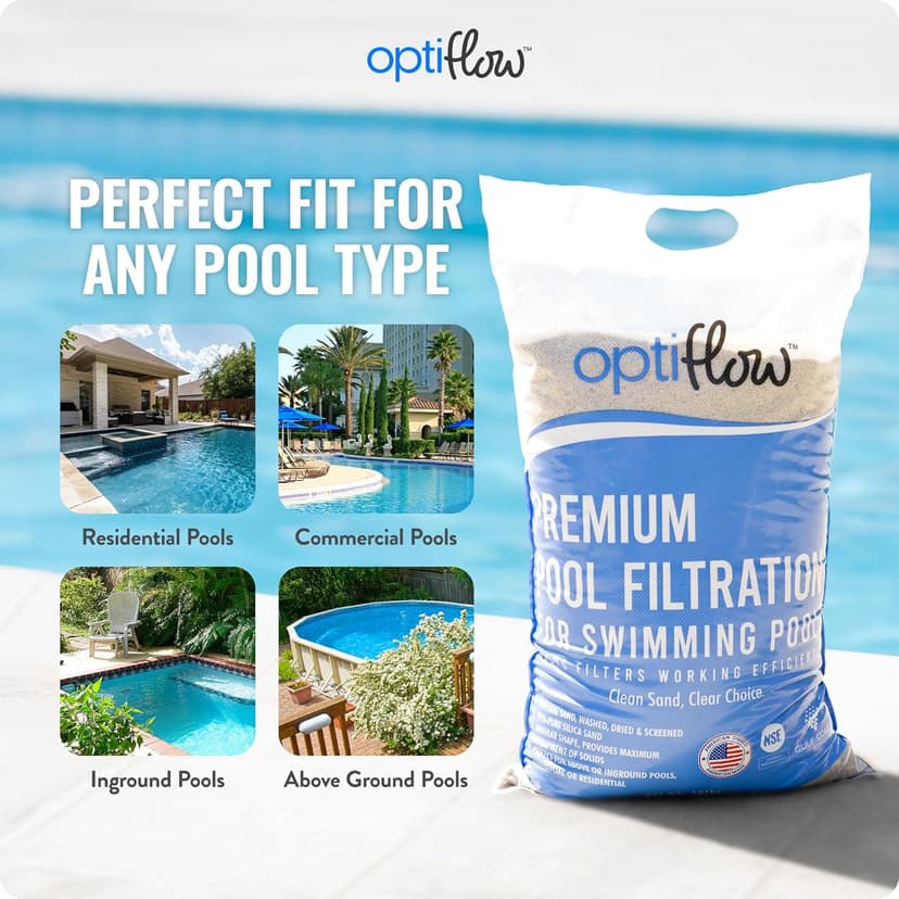 Intex 26641EG Krystal Clear Sand Filter Pump for Above Ground Pools Bundled with OptiFlow Premium Pure Silica Filter Sand, 50 lb Bag