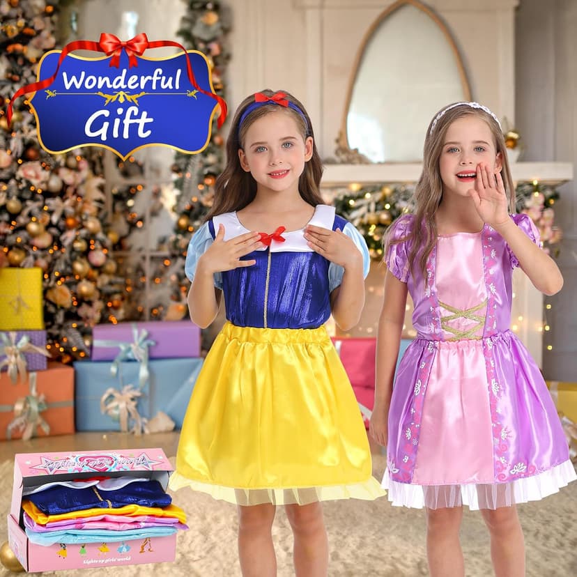 LIMIROLER Princess Dress Up Clothes for Little Girl Role Play Costume Gift Set Princess Dress Up Toys for Toddler Girls B0DF2V6NHW