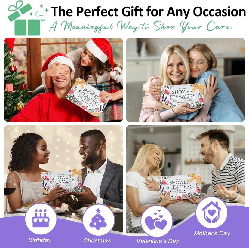 Shower Steamers Aromatherapy Birthday Gifts for Women - 8 Pack Christmas Stocking Stuffers 2025 for Adults Teens Women Mom Her Wife, Home Spa Shower Bombs for Self Care Relaxation with Essential Oils