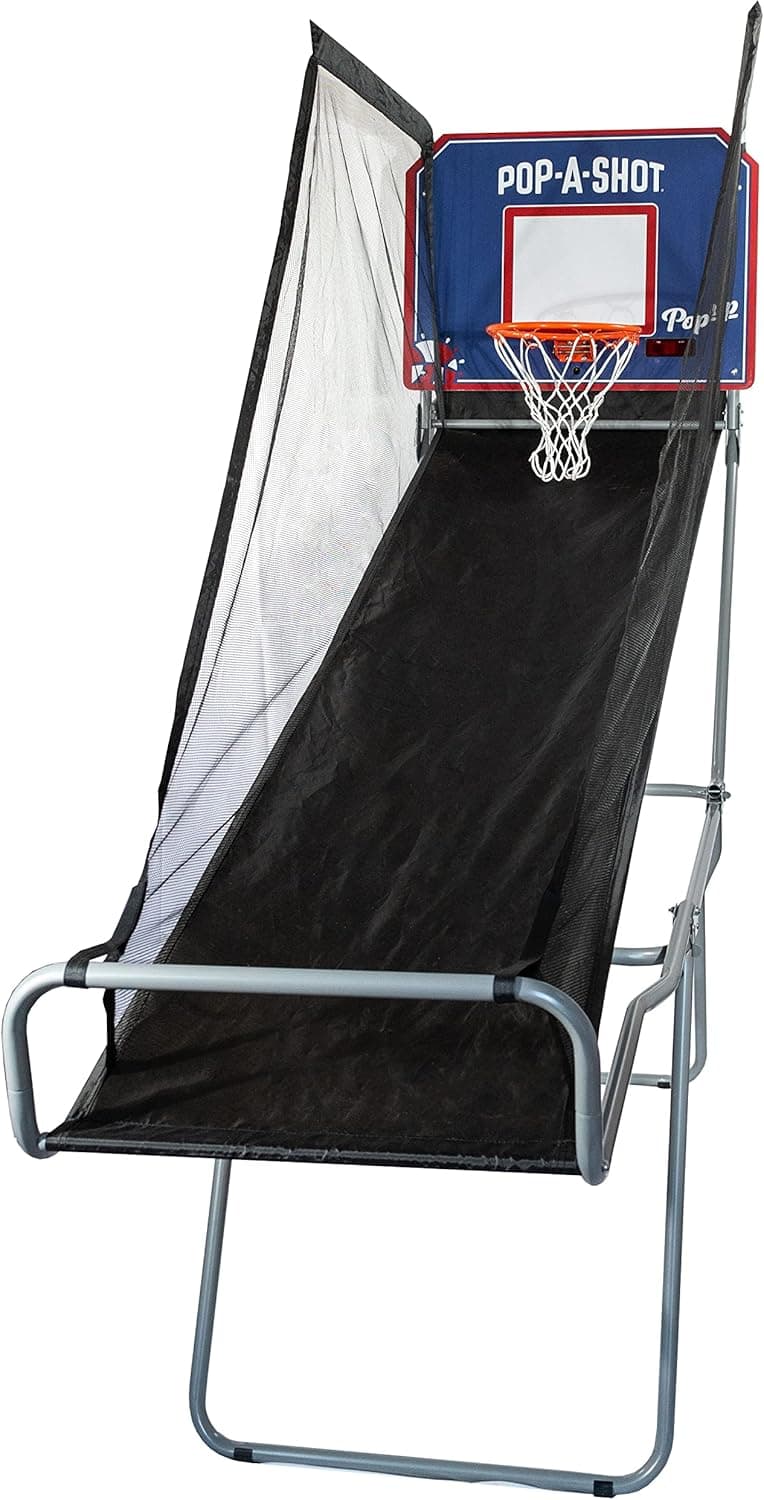 Pop-A-Shot Pop-Up Game | Arcade Basketball Inside, Out, and On The Go | Infrared Sensor Scoring | 3 Balls | Foldable, Portable, Tote Bag Included