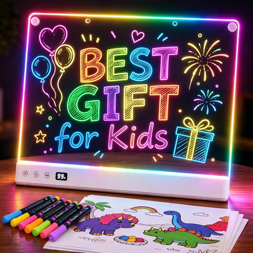 Aullsaty 16.5-Inch LED Drawing Board for Kids, Rechargeable Light Up Dry Erase Board with 16 Light Effects, 7 Markers and Tracing Kit, Birthday or Christmas Gift for Boys and Girls Ages 3-12 B0H7HFPLFM