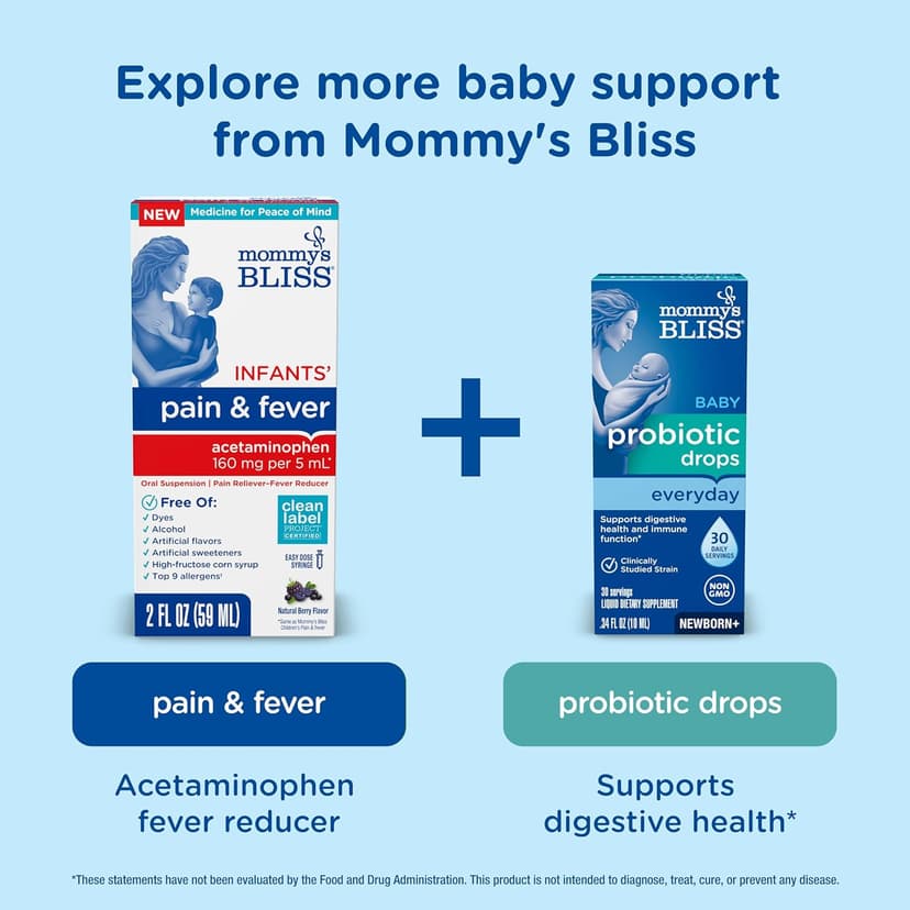 Mommy's Bliss 4-Piece Newborn and Baby Essentials Kit - With Gripe Water, Gas Relief Drops, Vitamin D 400IU, and Saline Drops/Spray - The Perfect Baby Gift.