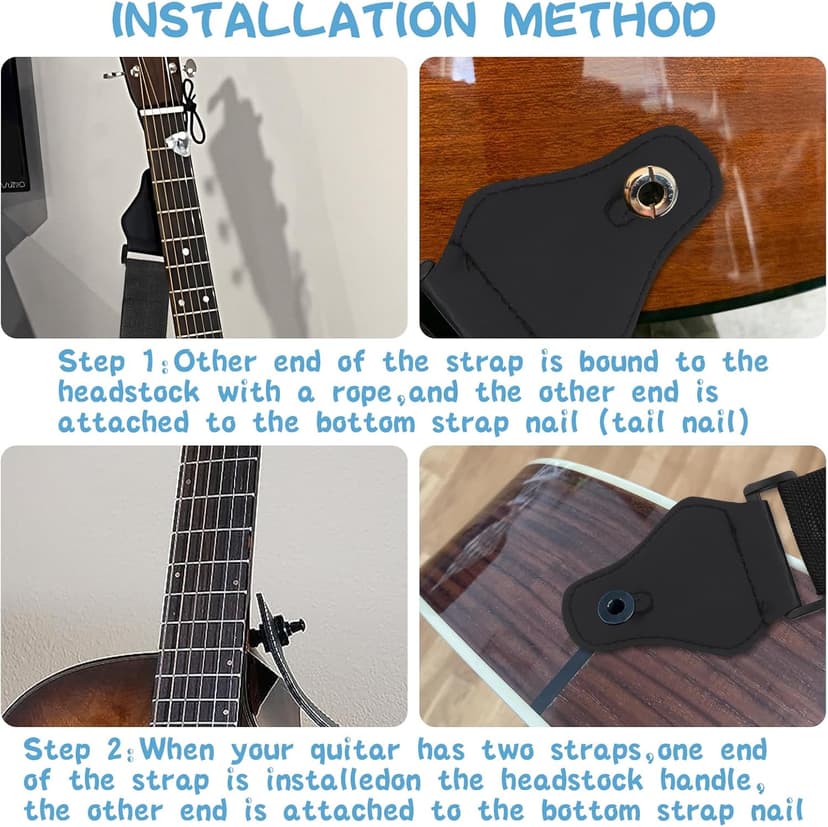 zenjarigily Guitar Strap with 3 Pick Holders, Includes 6 Guitar Picks and a pick box- Adjustable for Acoustic Electric Guitar