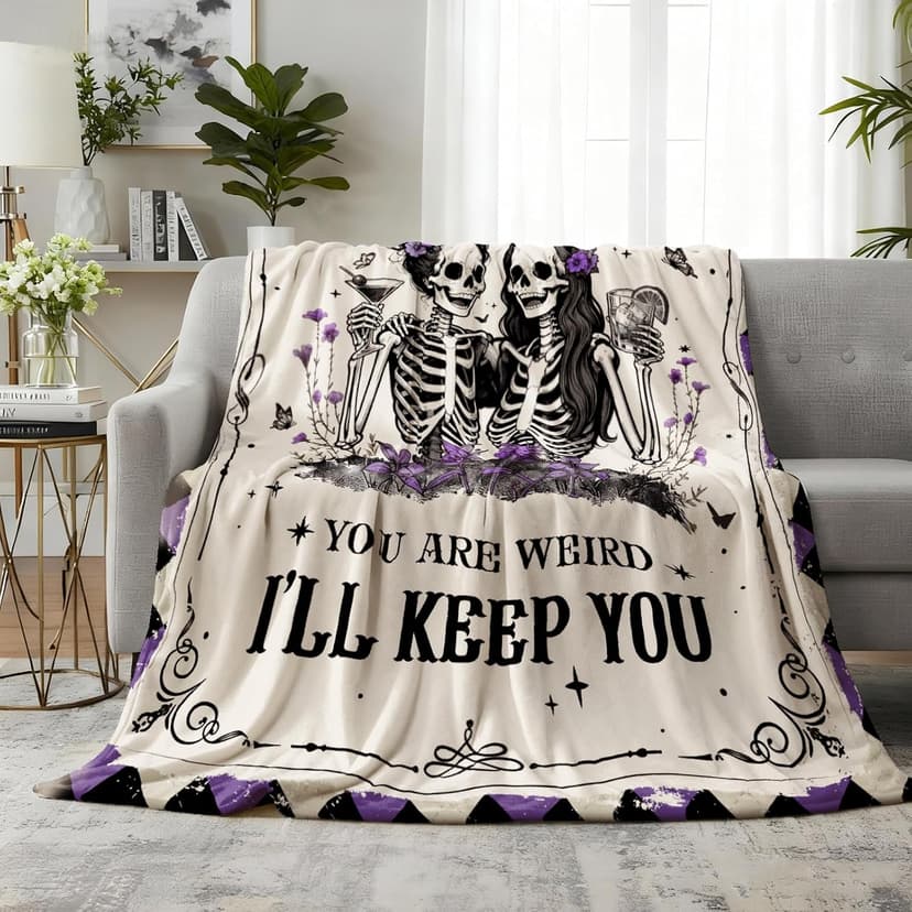 Gothic Best Friend Blanket,Gothic Funny Gift for Sister,Besties, BFFs, and Weird Friends,60"x50" Best Friend Birthday Gifts for Women,Best Friend Blanket Gifts for Women B0GSQN1SP4