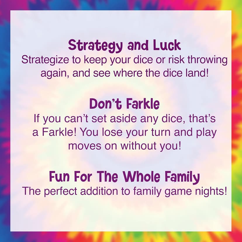 Farkle Classic Dice Game – Rainbow Kids Games, Dice Games, Family Games, Travel Games, Adult Games, Board Games, Dice Cup, Dice Set, Farkle Score Sheets Included, Ages 8+