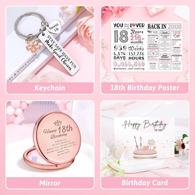 18th Birthday Gifts for Girls Trendy 18 Year Old Girl Birthday Gifts for 18 Year Old Girl Gift Ideas Unique Age 18 Gift for Female Teen Girls Her Daughter Happy 18th Decoration Presents with Tumbler