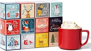 Thoughtfully Gourmet, 12 Days of Christmas Hot Chocolate Gift Set, Flavors Include Rocky Road, Cookies Butter, Pumpkin Pie & More, Set of 12