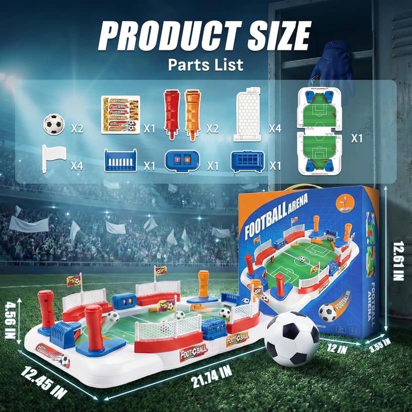 Including 4 mini Balls, Interactive Soccer Toy Indoor Home, Party Game for Football Lover, Birthday Gifts for Boys Girls SMILESSKIDDO Mini Foosball Table Toy Age 4-12, Soccer Board Games for Kids B0GFW5N5TD