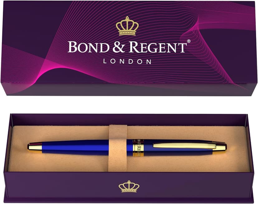Royal Blue & 24 Karat Gold - Certified Luxury Grade Rollerball Pen | Nice Gift for Men & Women